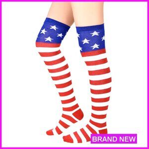 Striped Thigh High Socks Elastic Casual Knee High Stockings Y2K Chic